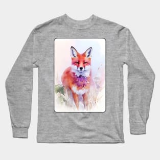 Fox Watercolor Portrait 1 Long Sleeve T-Shirt